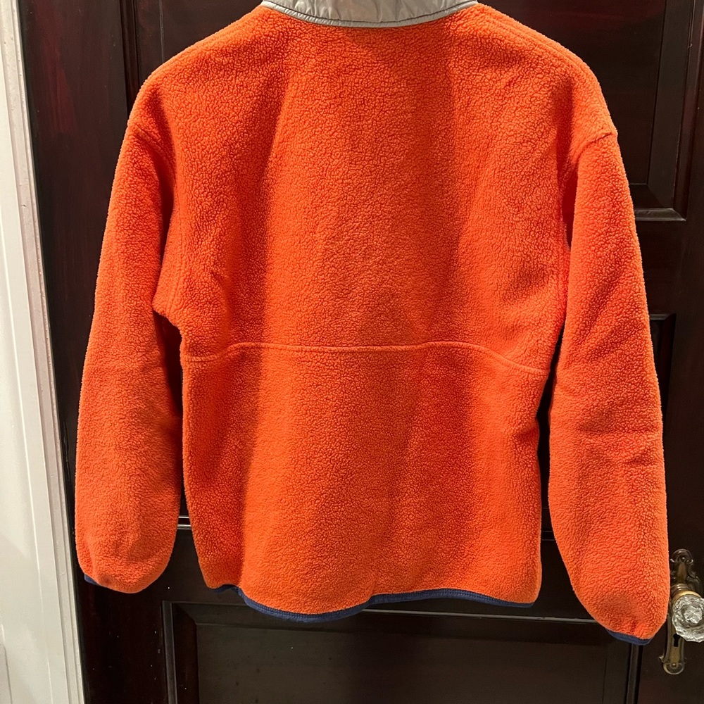 Patagonia Synchilla Kids Orange Fleece Pullover with Kangaroo Pocket - Picture 5 of 5
